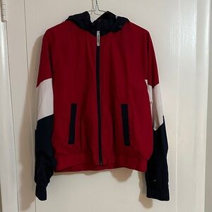 Hollister Red, White and Navy Windbreaker, women’s size L